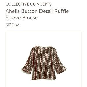 Ahelia Button Detail Ruffle Sleeve Blouse